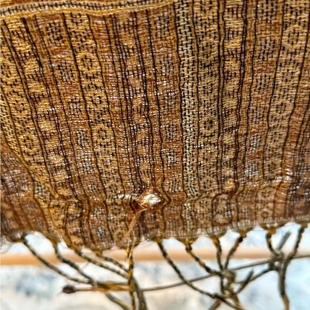 Beautiful Gold Paisley fringed scarf
